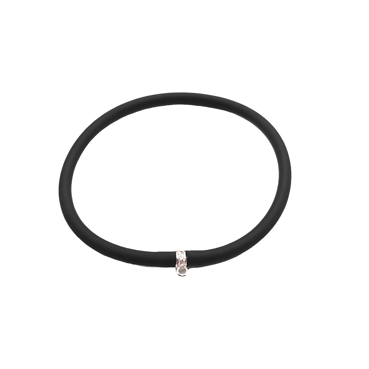 Bracciale In Caucciù E Zirconi - BR00148