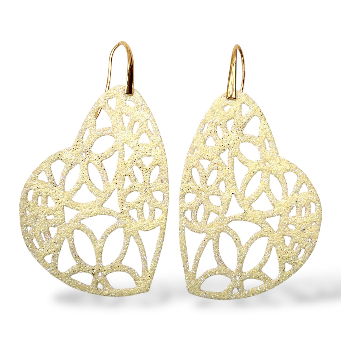 Orecchini Pendenti Cuore con Glitter - OR.AG03