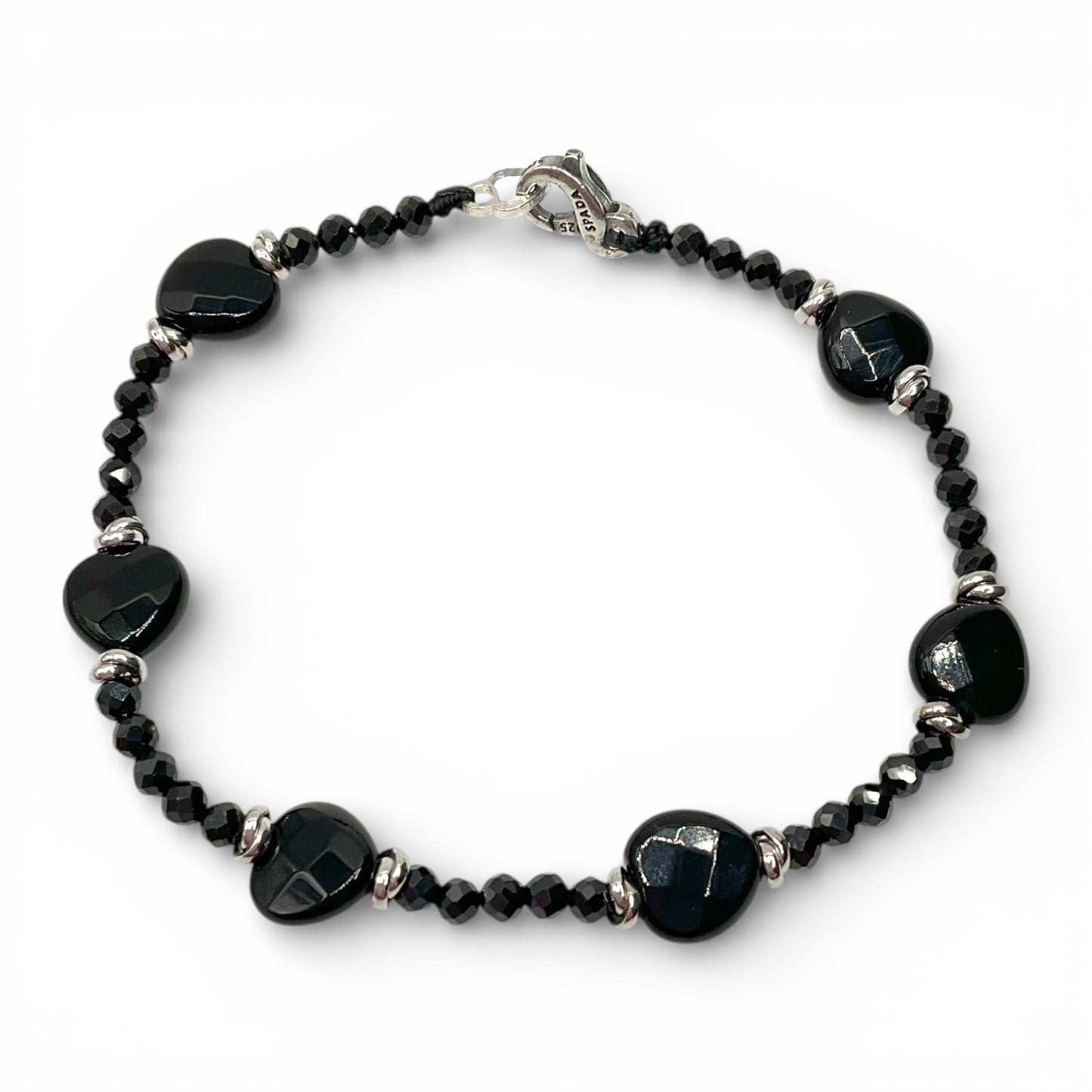 Bracciale Spadarella Cuori e Perline di Onice - SPBR761 -