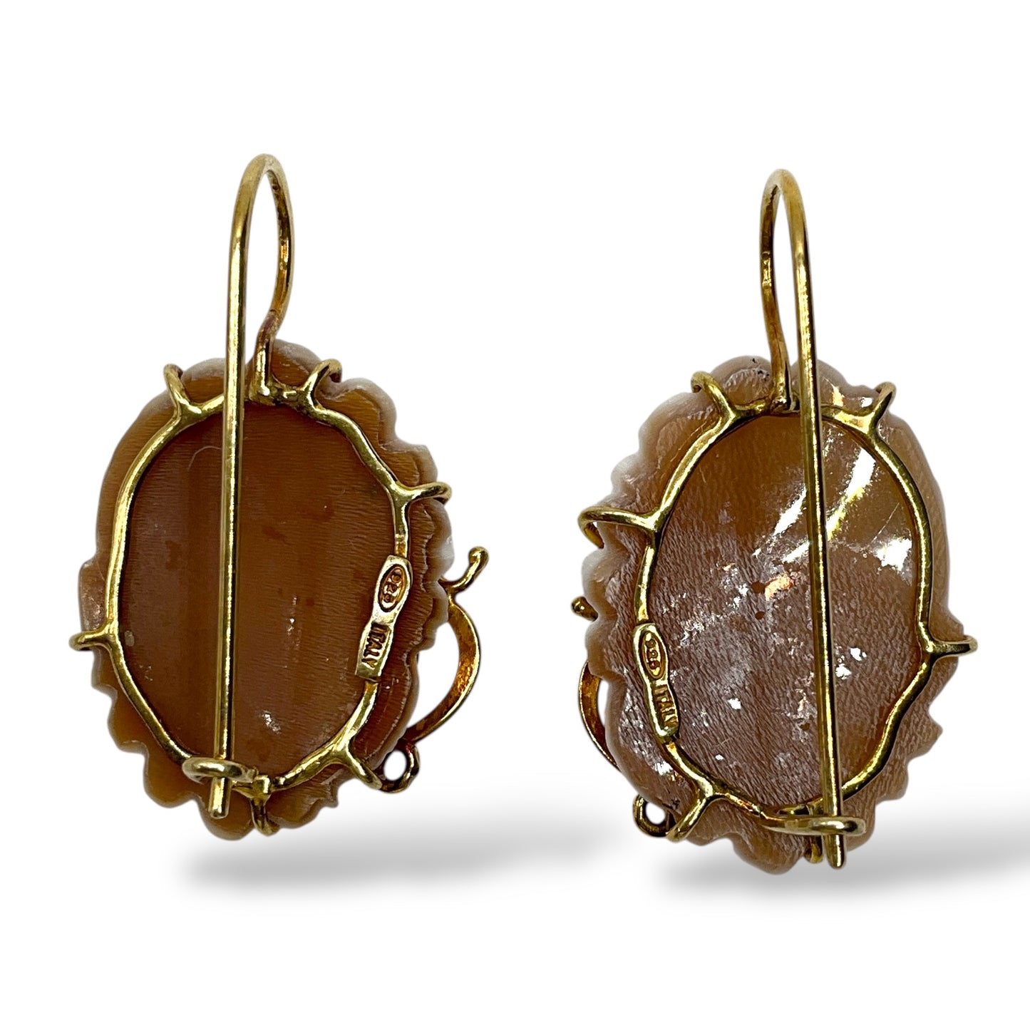 Orecchini con Cammeo in Argento Dorato - Cammeo15