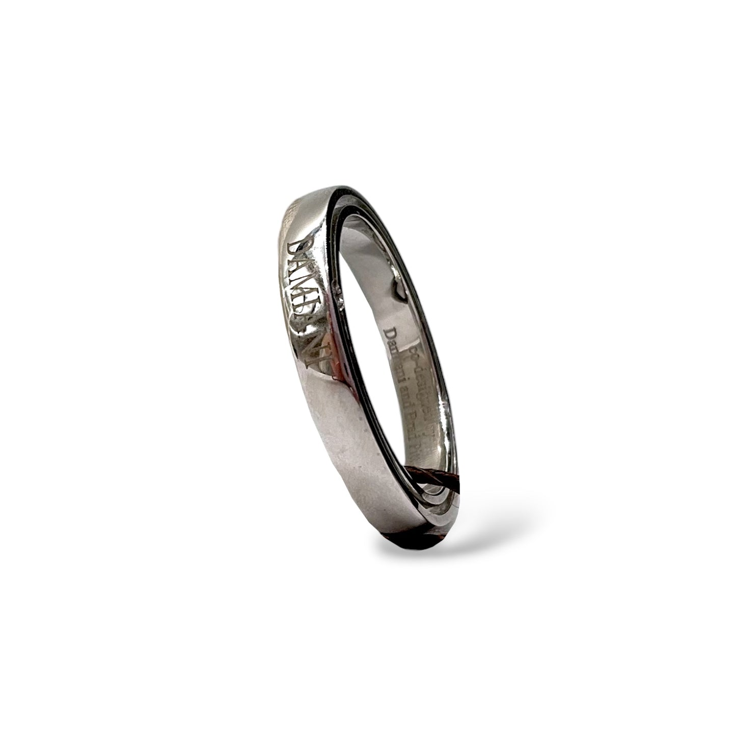 Fede Nuziale Damiani D-Side in Platino e 4 Diamanti 3 mm - 71395921