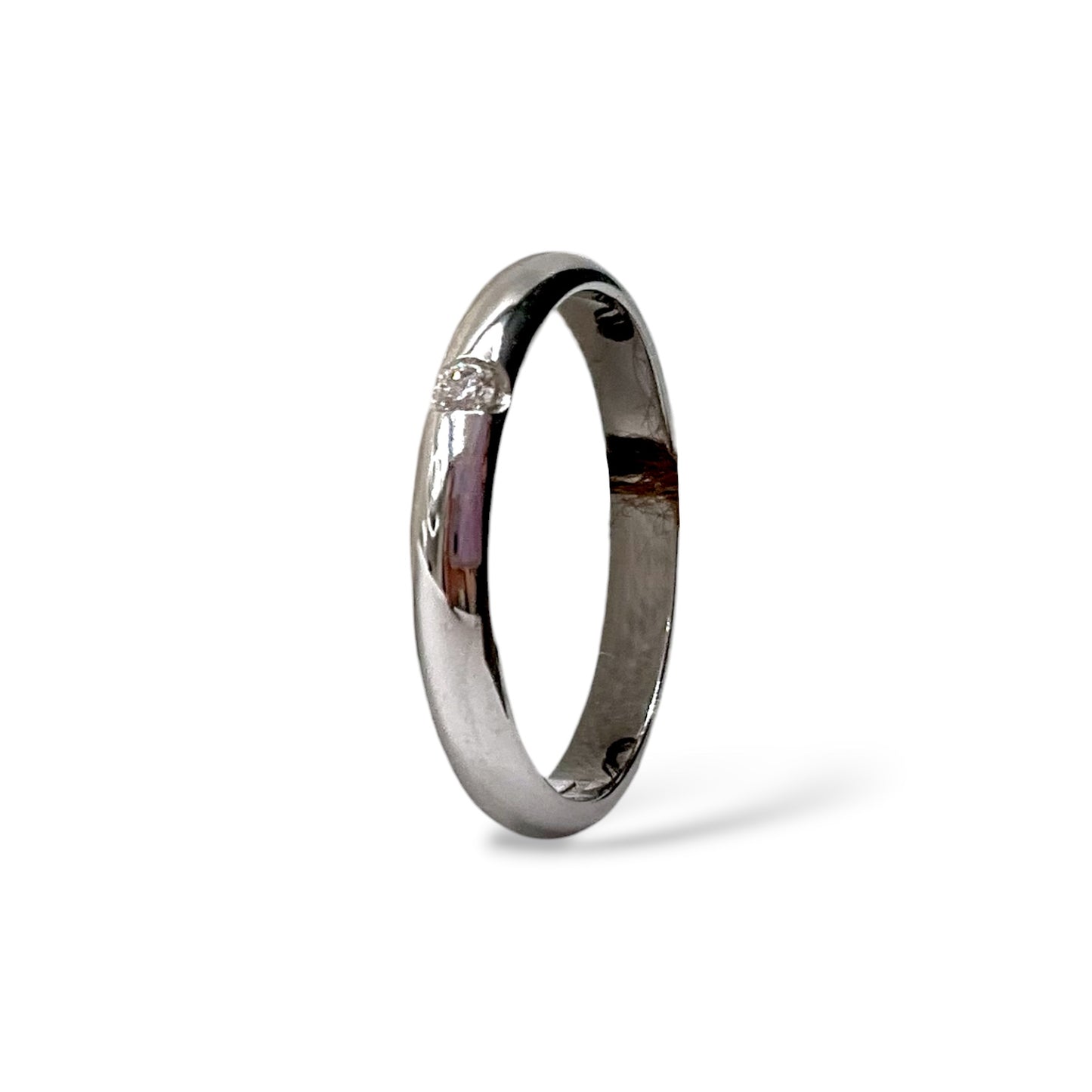 Fede Nuziale Damiani in Platino con Brillante 2,5 mm - 71389412