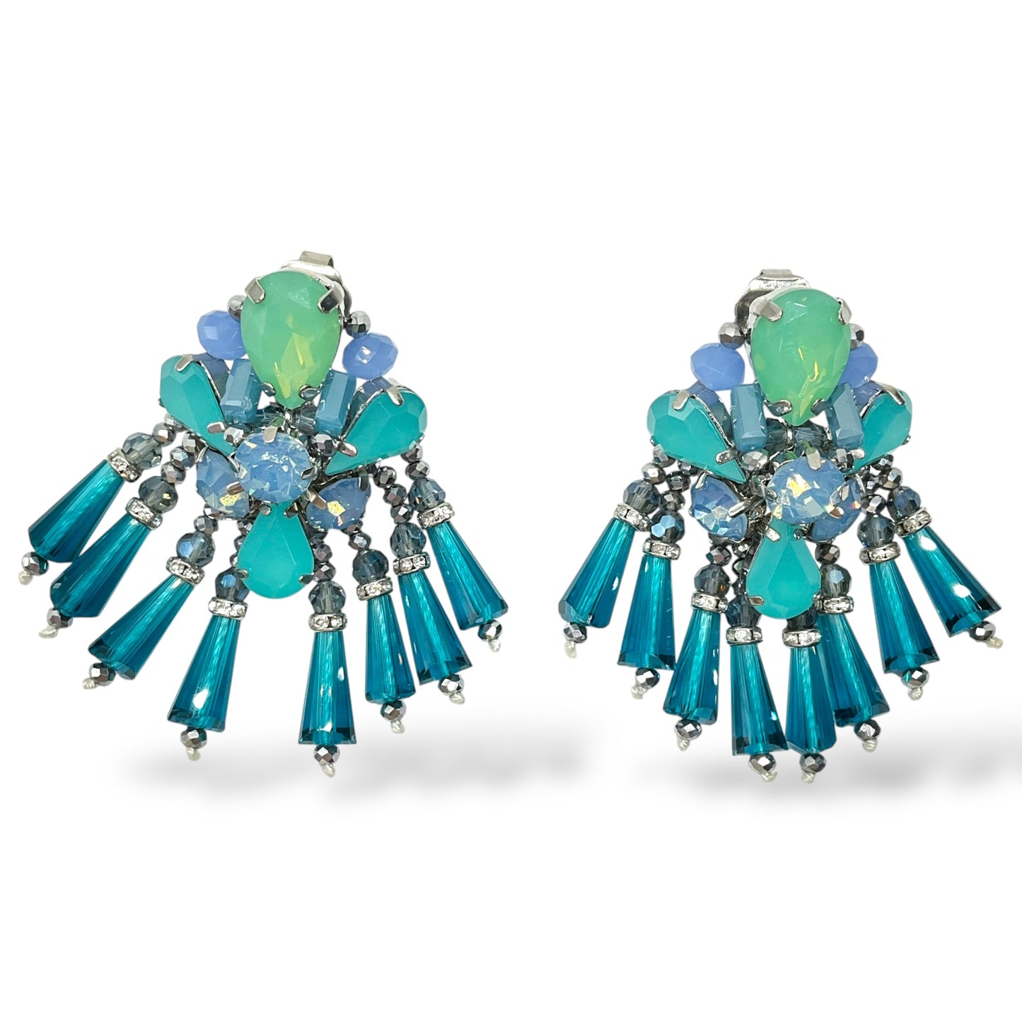 Orecchini Pendenti Donna Cristalli Blu e Verde Acqua Ottaviani Bijoux - 490512