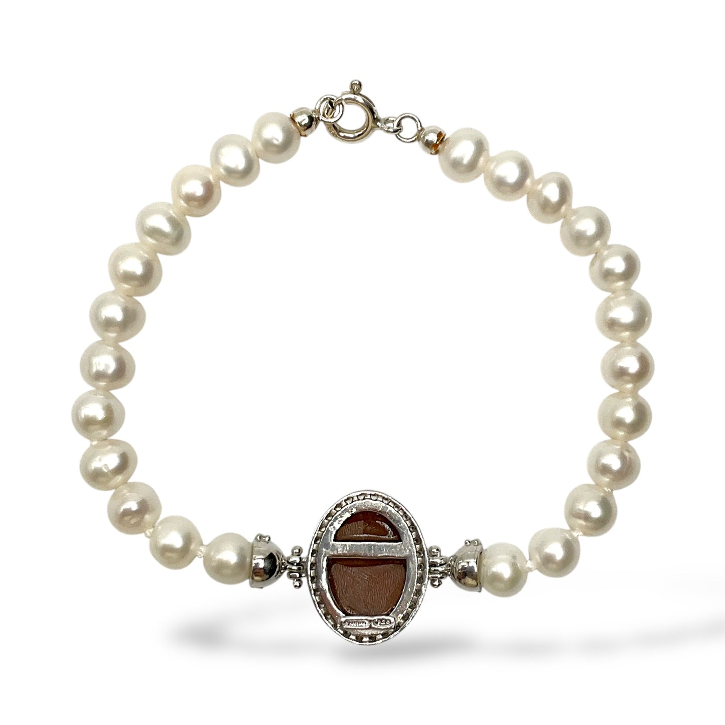 Bracciale con Perle e Cammeo in Argento - Cammeo14