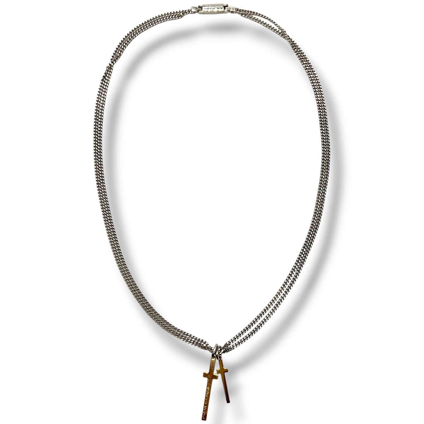 Collana Doppia Groumette Croce Doppia in Oro Uomo Pianegonda Gold in Progress - CA061101