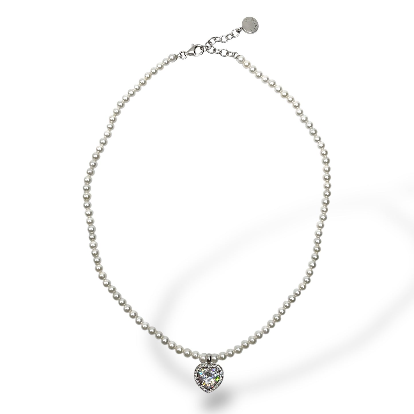 Collana di Perle Bianche con Ciondolo Cuore Ti Sento Milano - 3734PW