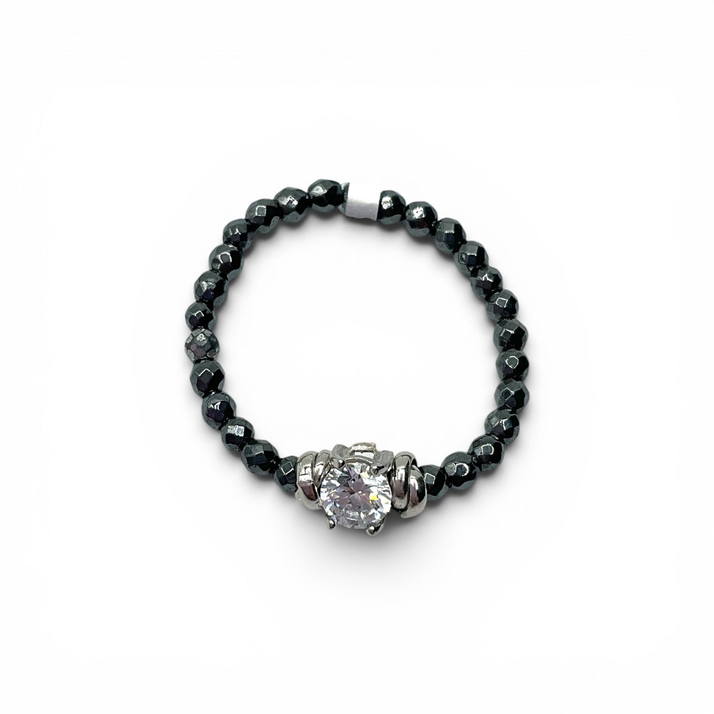 Anello Spadarella Ematite e Zircone - SPAN59