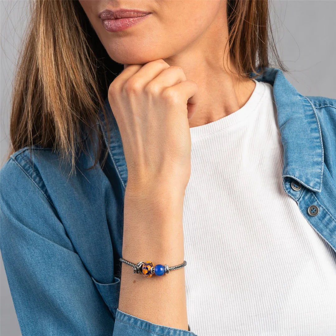 Agata Blu Scuro Rotonda Trollbeads - TSTBE-00038