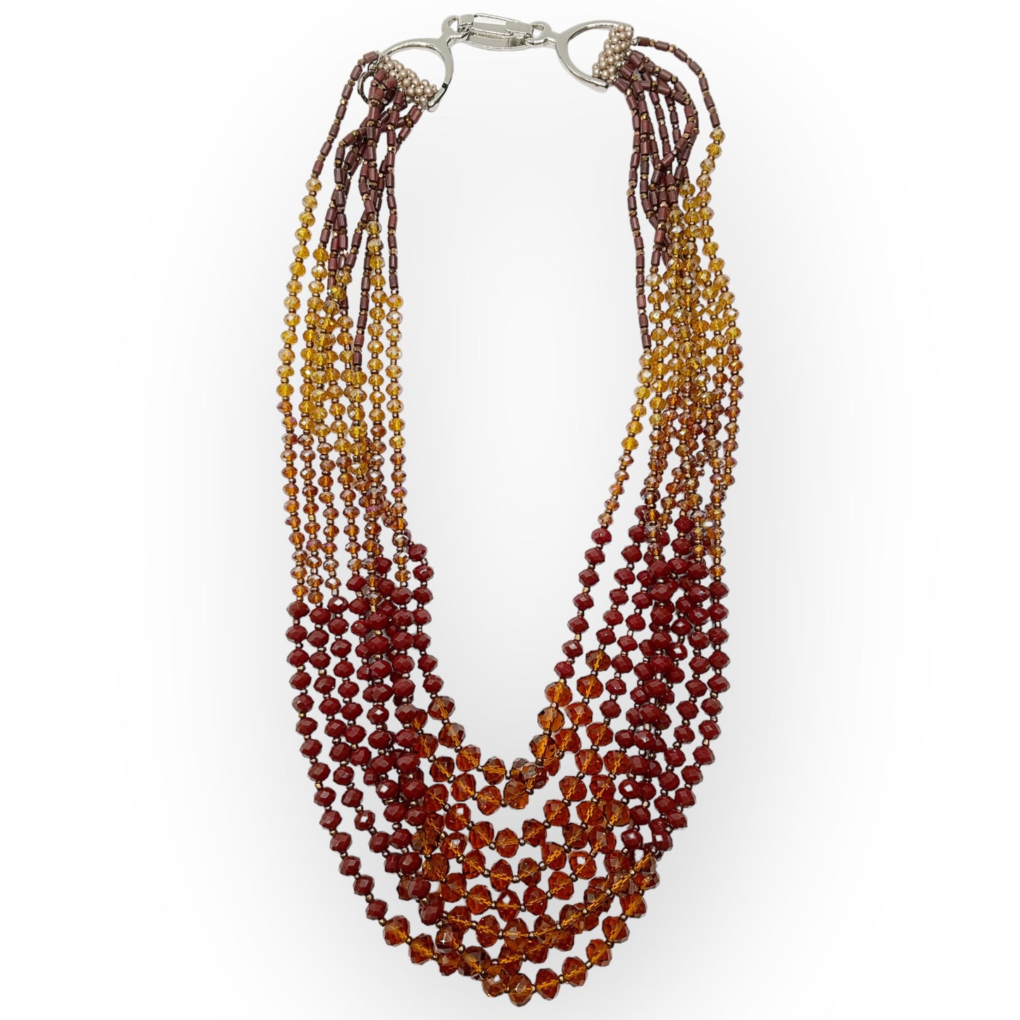 Collana Lunga Donna Multifilo Cristalli Ambra Ottaviani Bijoux - 480553
