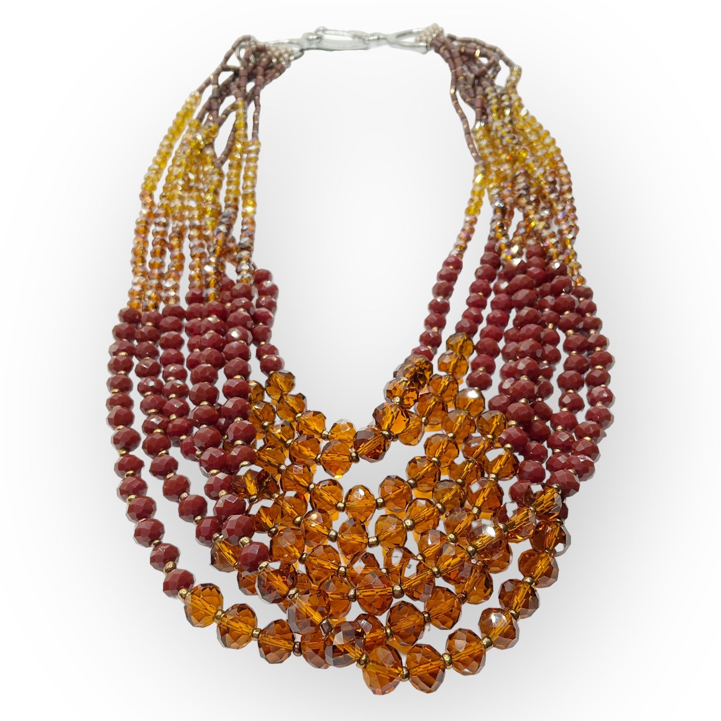 Collana Lunga Donna Multifilo Cristalli Ambra Ottaviani Bijoux - 480553