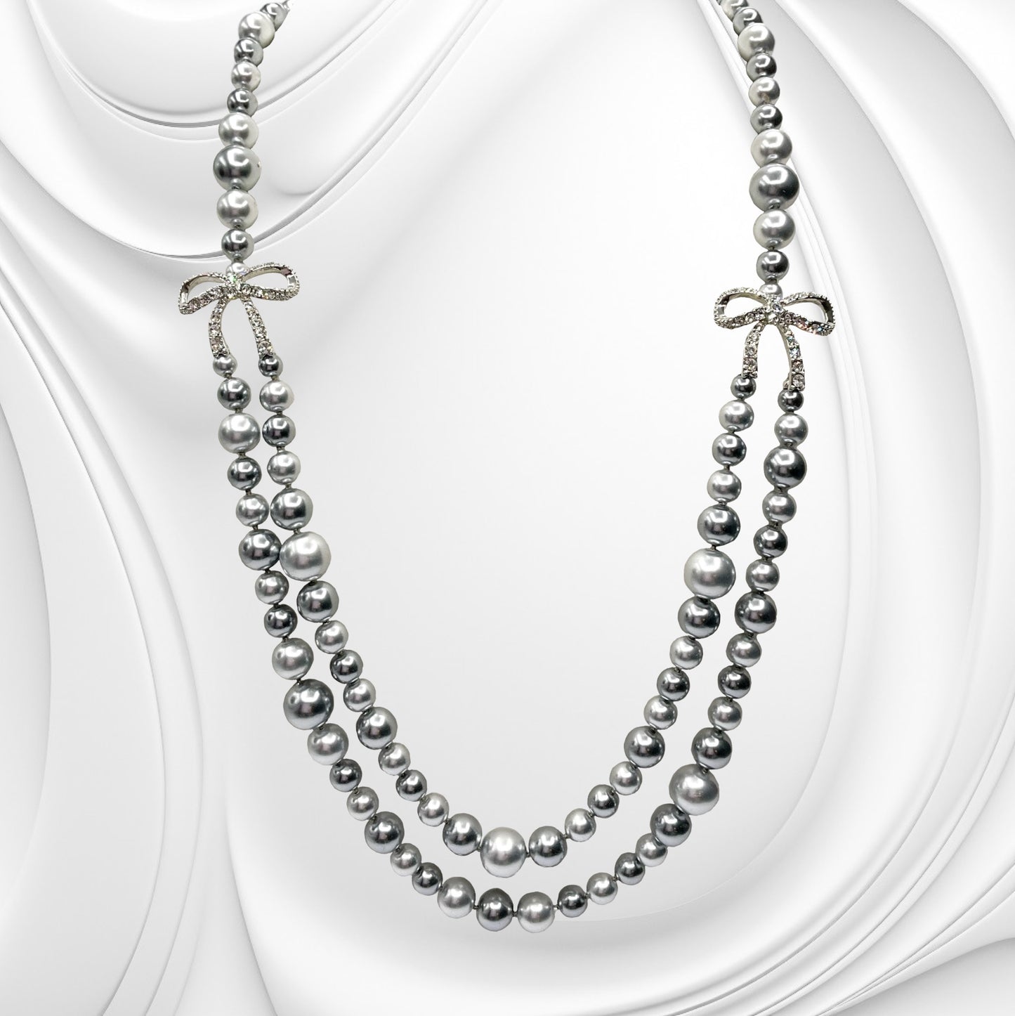 Collana Lunga Donna Perle Grigie e Fiocchi Ottaviani Bijoux - 480545