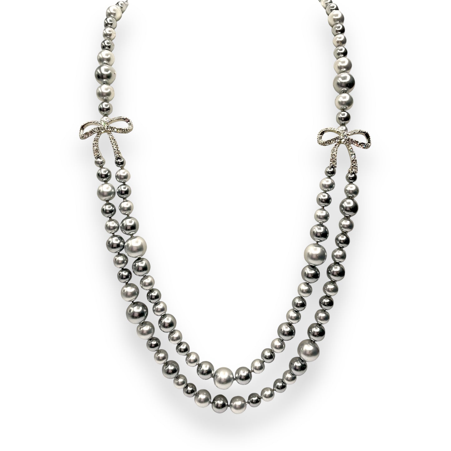 Collana Lunga Donna Perle Grigie e Fiocchi Ottaviani Bijoux - 480545