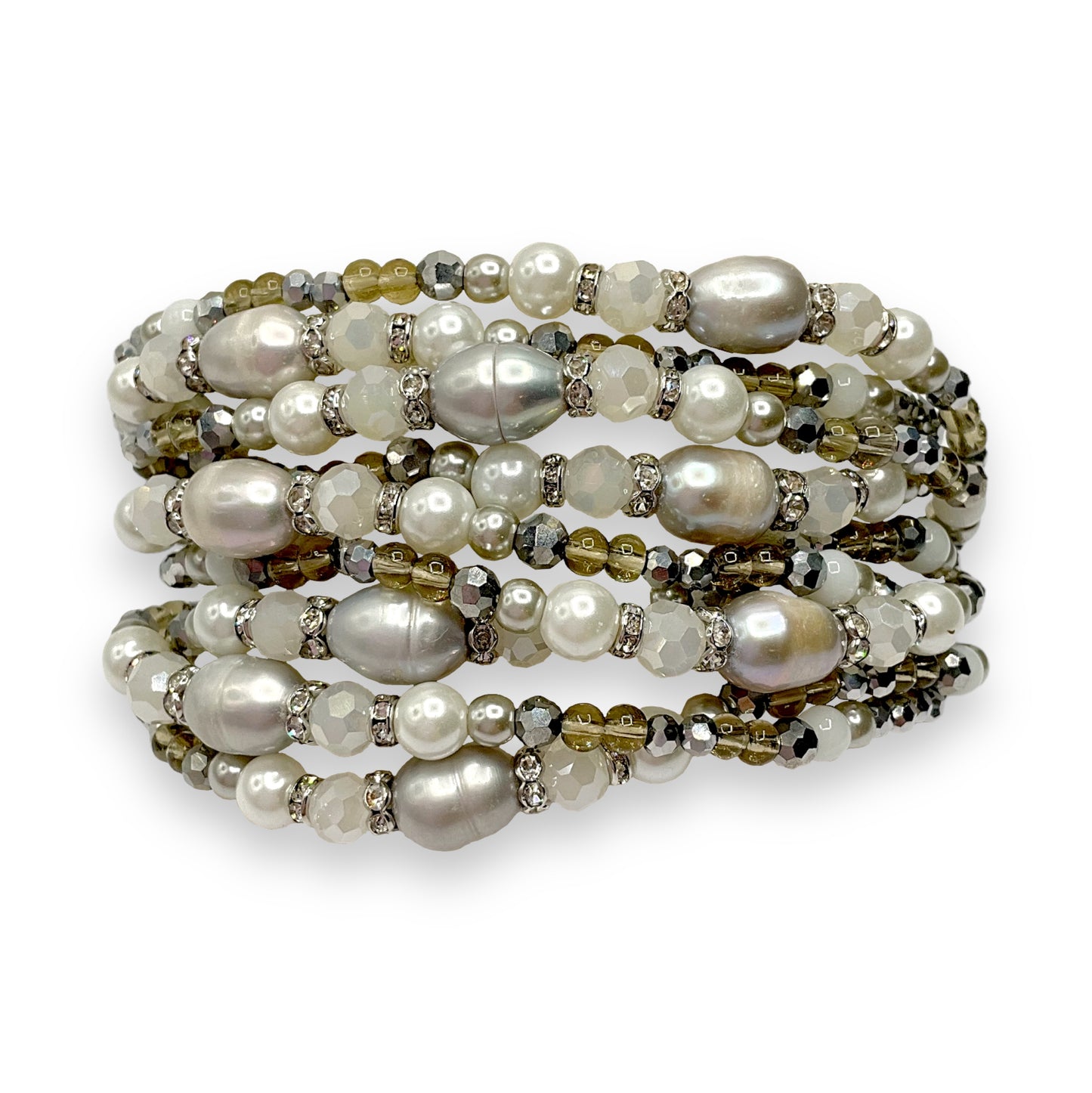 Bracciale Donna Multifili Cristalli Pietre Dure e Perle Ottaviani Bijoux - 47428