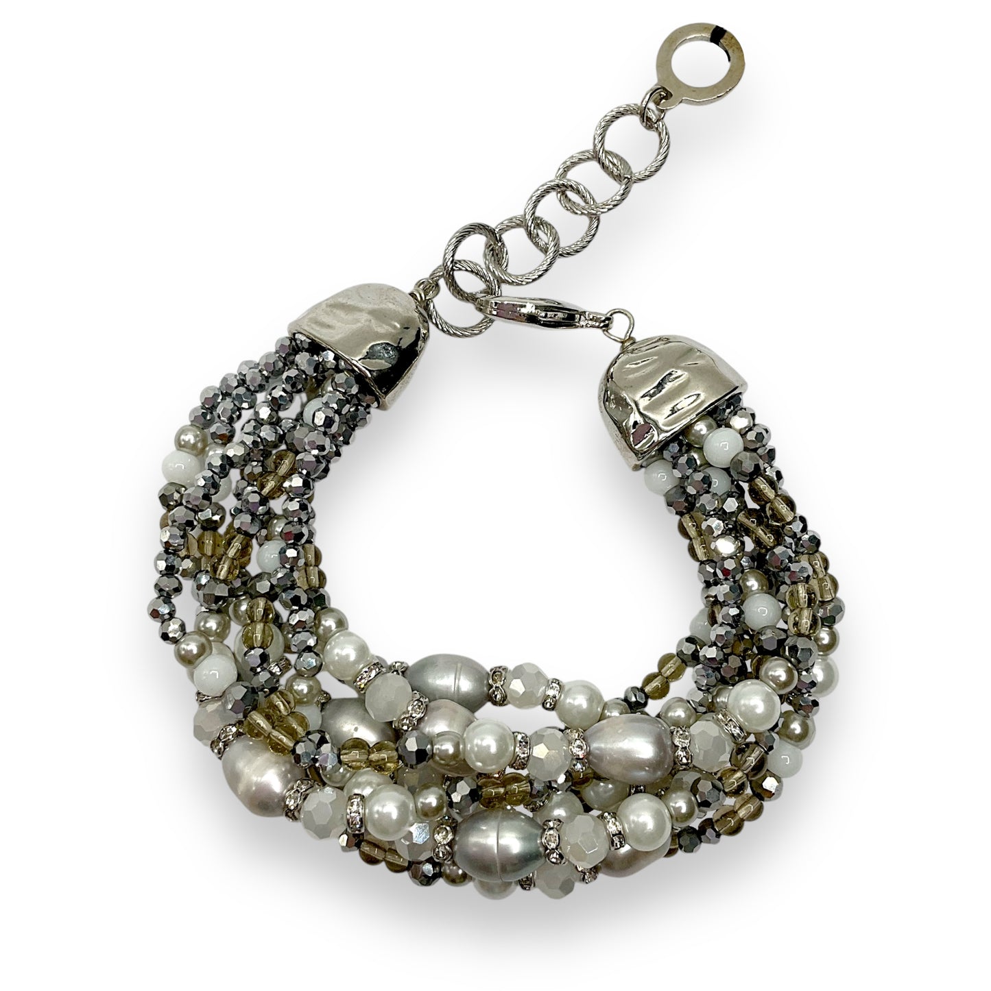 Bracciale Donna Multifili Cristalli Pietre Dure e Perle Ottaviani Bijoux - 47428