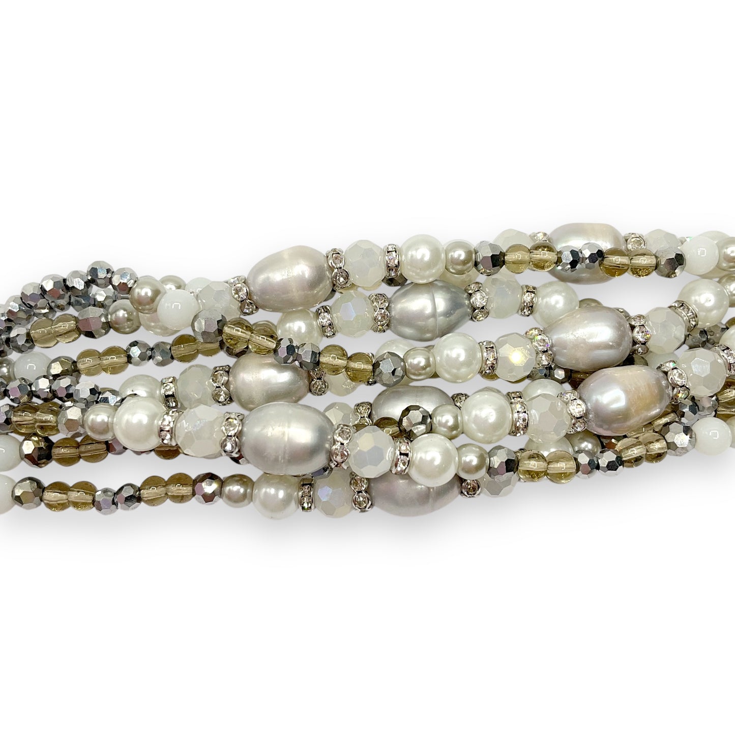 Bracciale Donna Multifili Cristalli Pietre Dure e Perle Ottaviani Bijoux - 47428