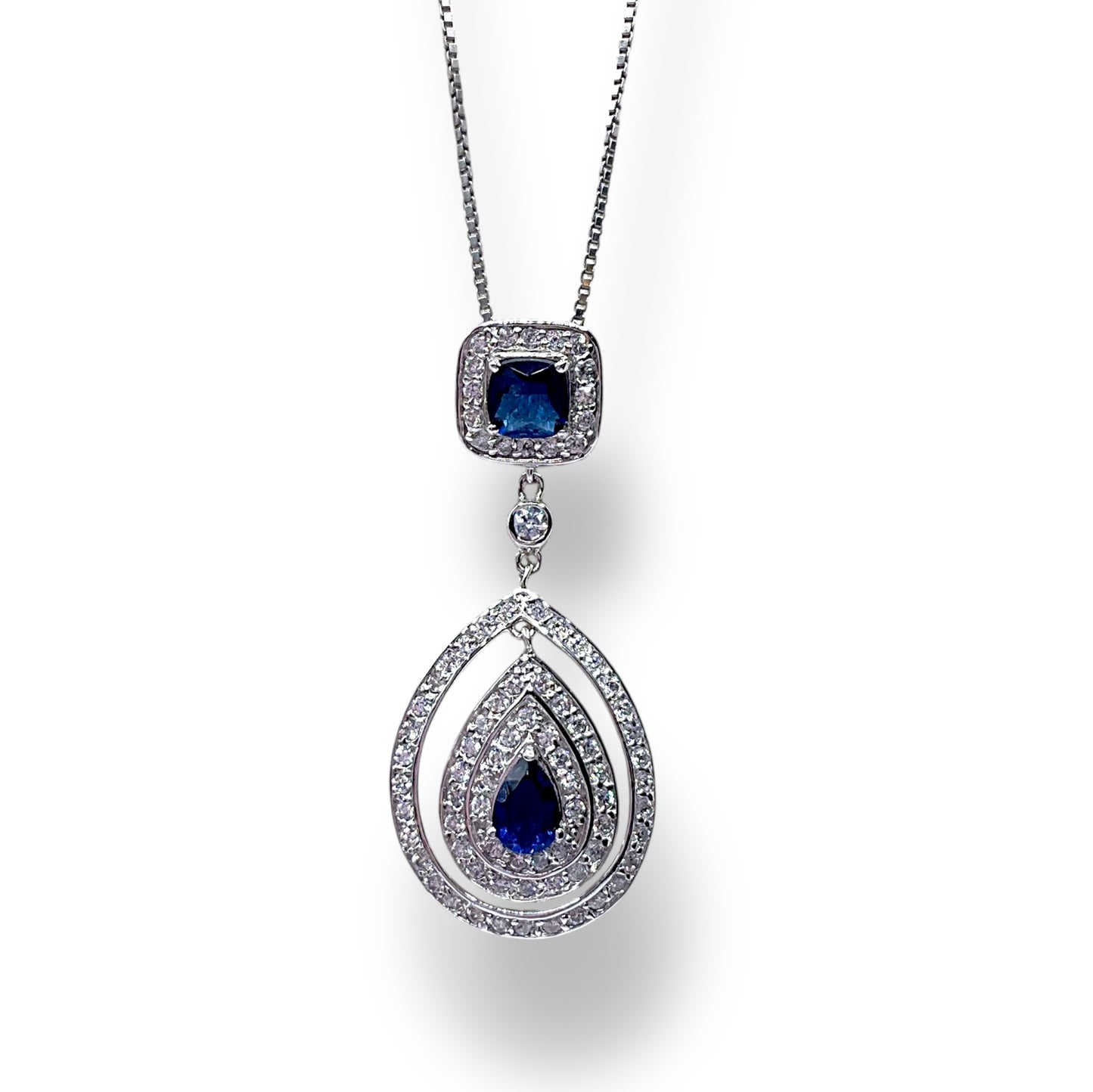 Collana Donna Goccia Pietre Blu e Zirconi Ottaviani Bijoux - 48273