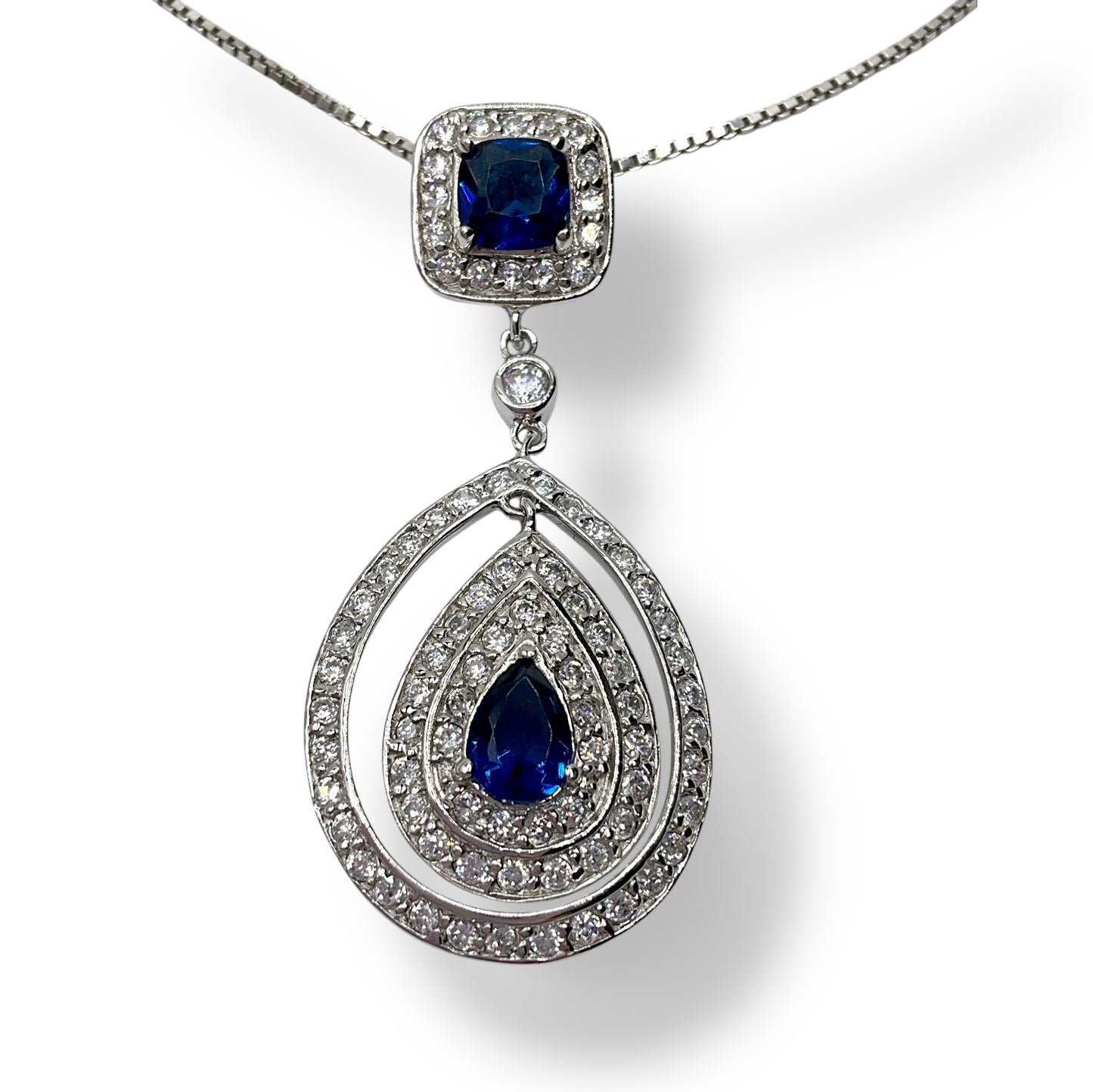 Collana Donna Goccia Pietre Blu e Zirconi Ottaviani Bijoux - 48273
