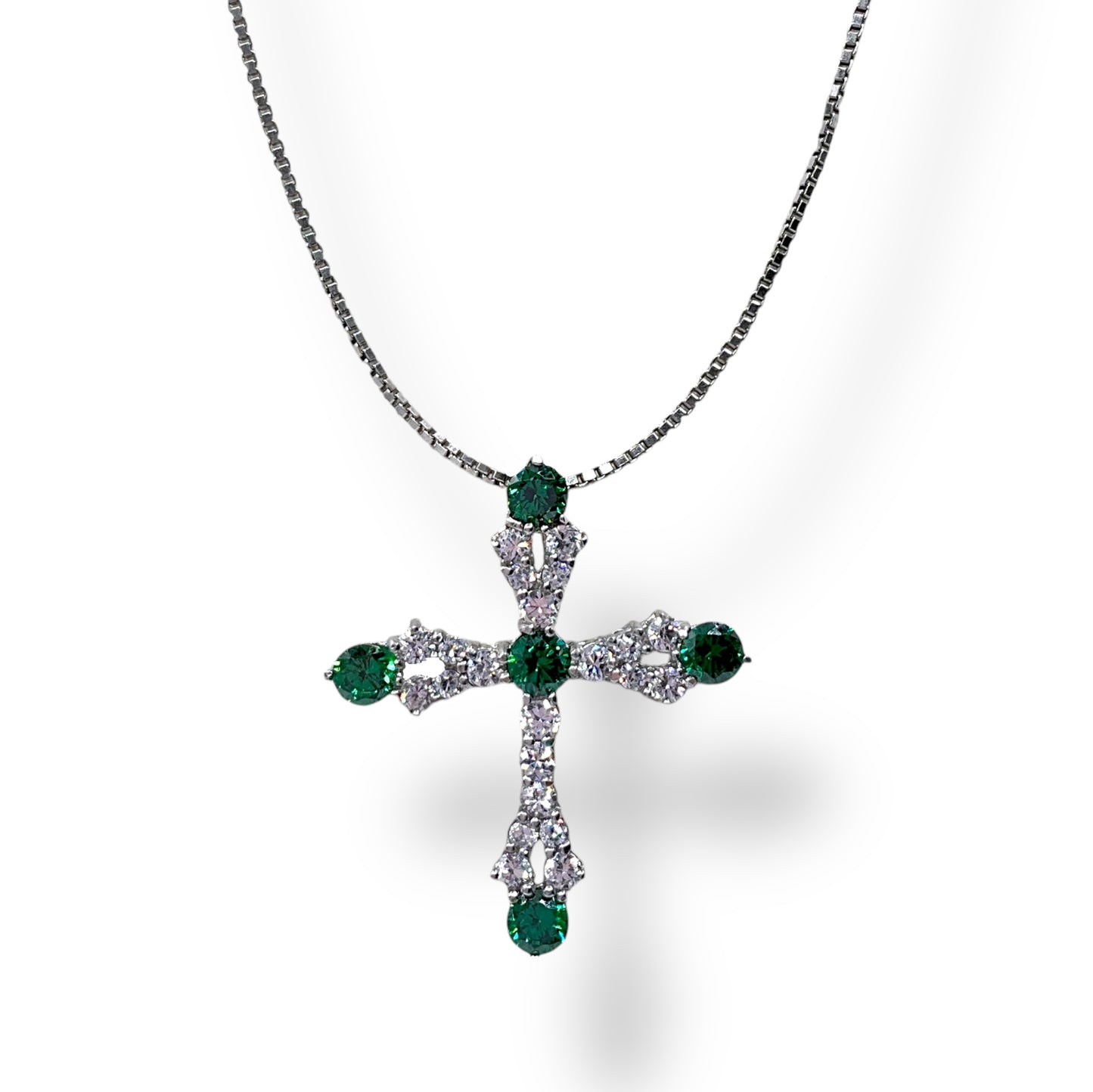 Collana Donna Croce Pietre Verdi e Zirconi Ottaviani Bijoux - 48317