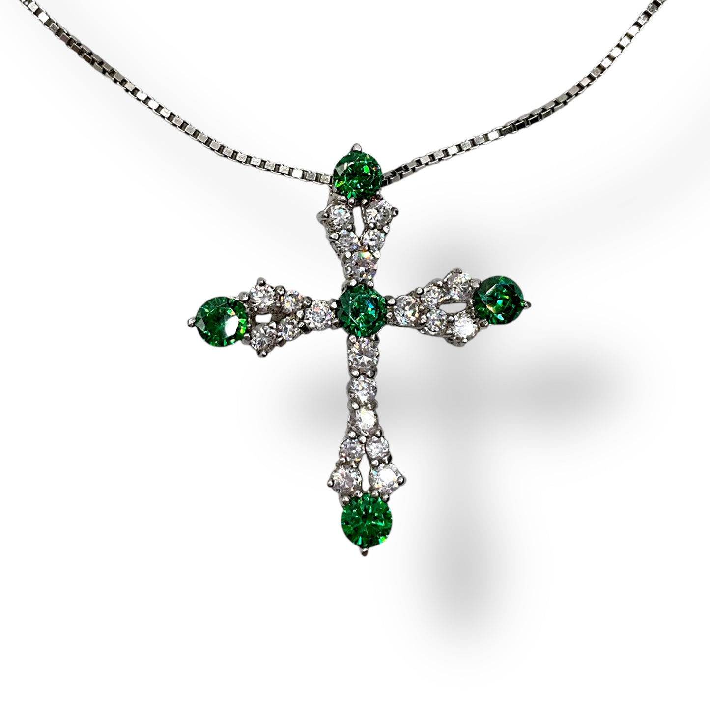 Collana Donna Croce Pietre Verdi e Zirconi Ottaviani Bijoux - 48317