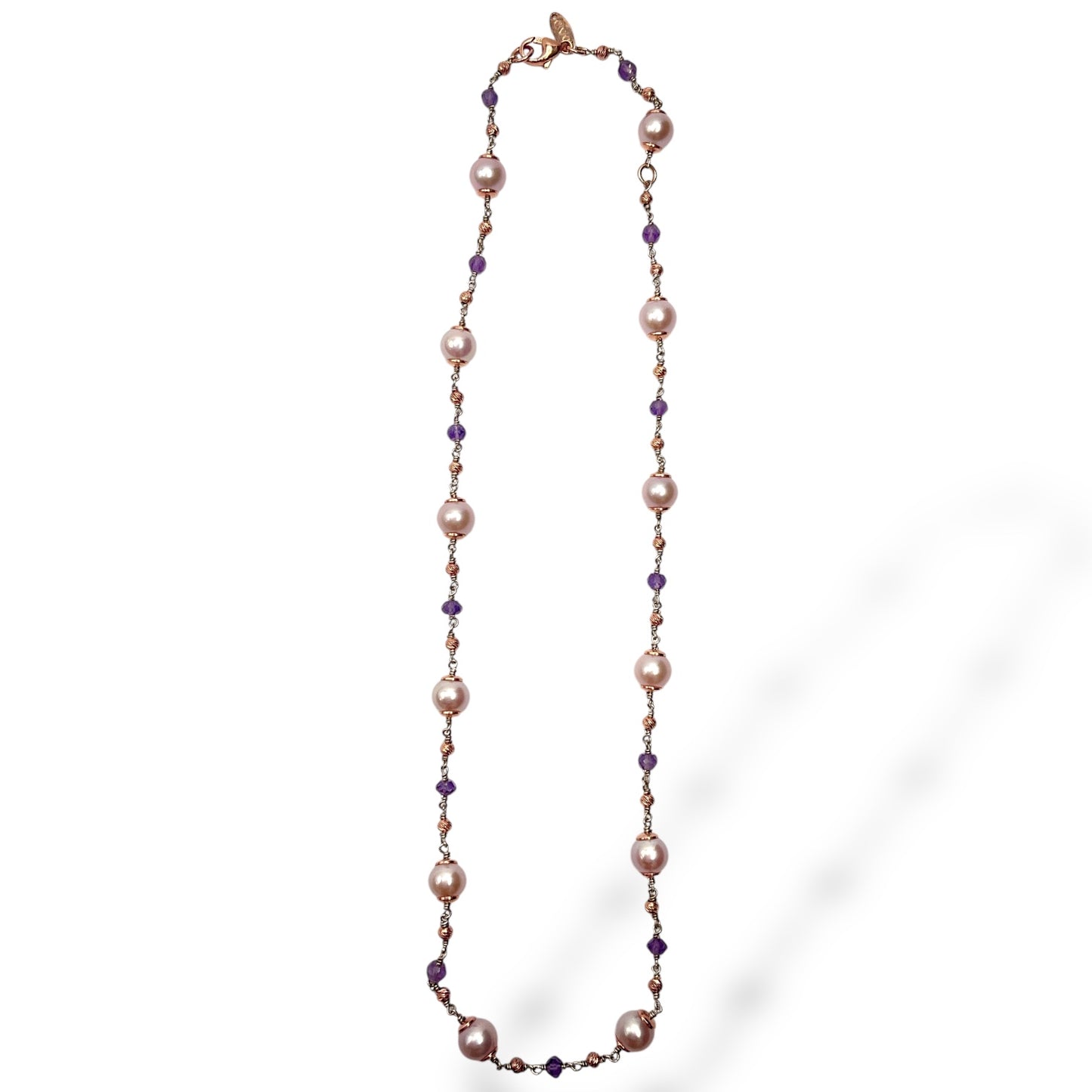 Collana Donna con Ametiste e Perle - Lucos Preziosi