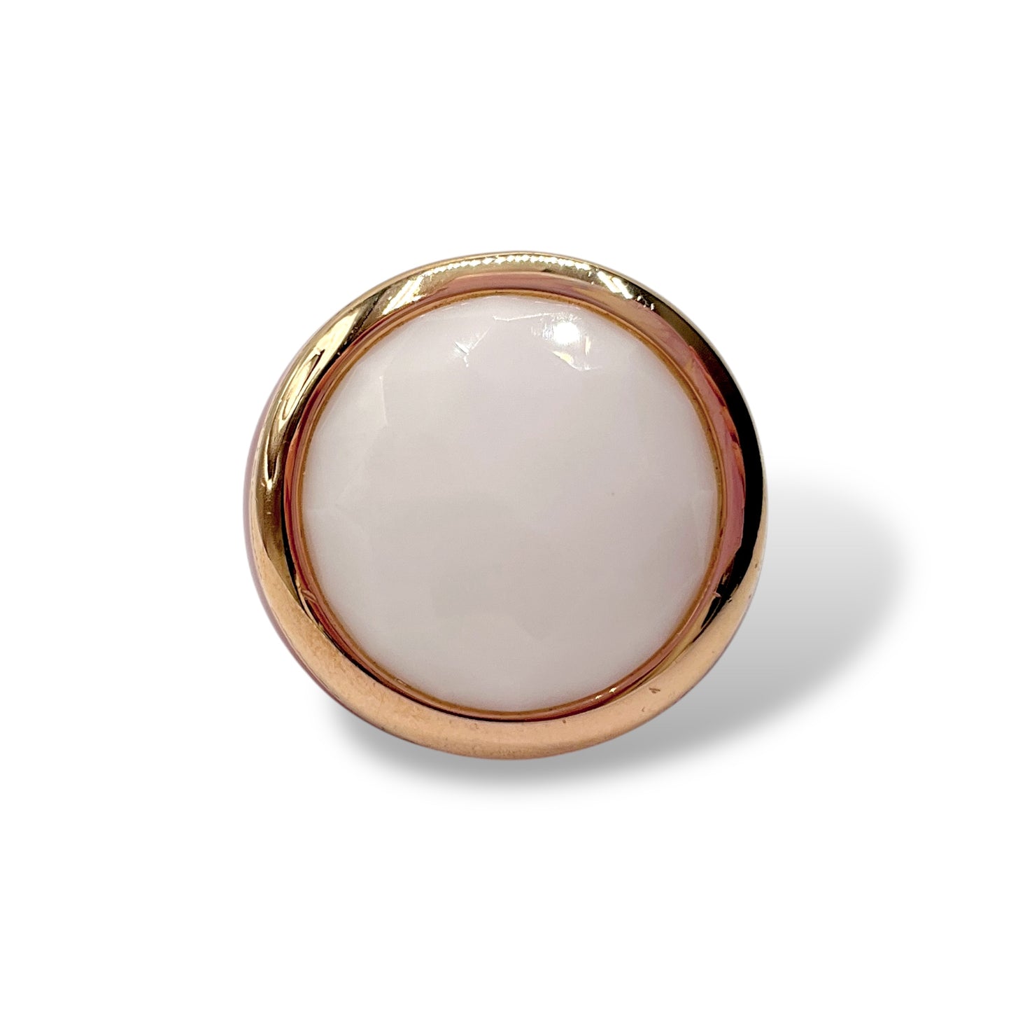 Anello Donna con Agata Bianca Tonda e Smalto - Lucos Preziosi