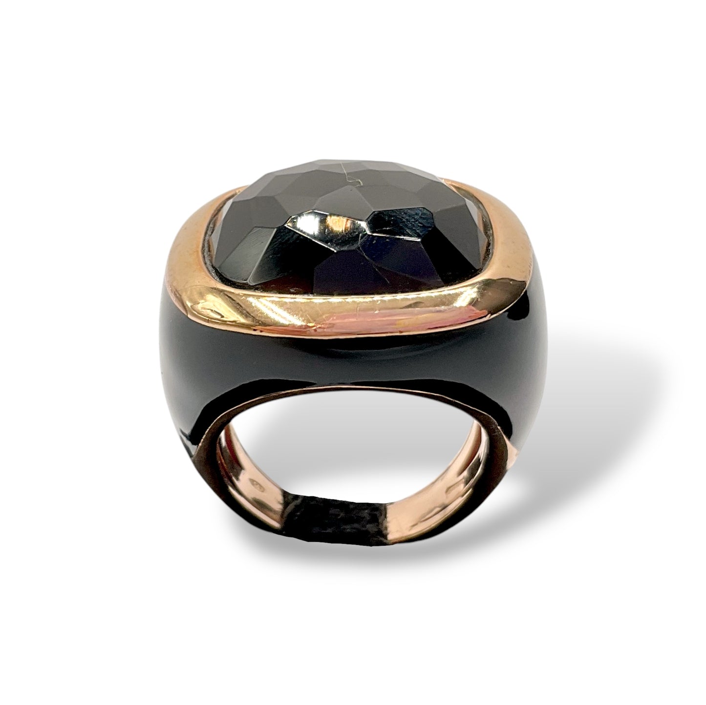 Anello Donna con Onice Quadrato e Smalto - Lucos Preziosi
