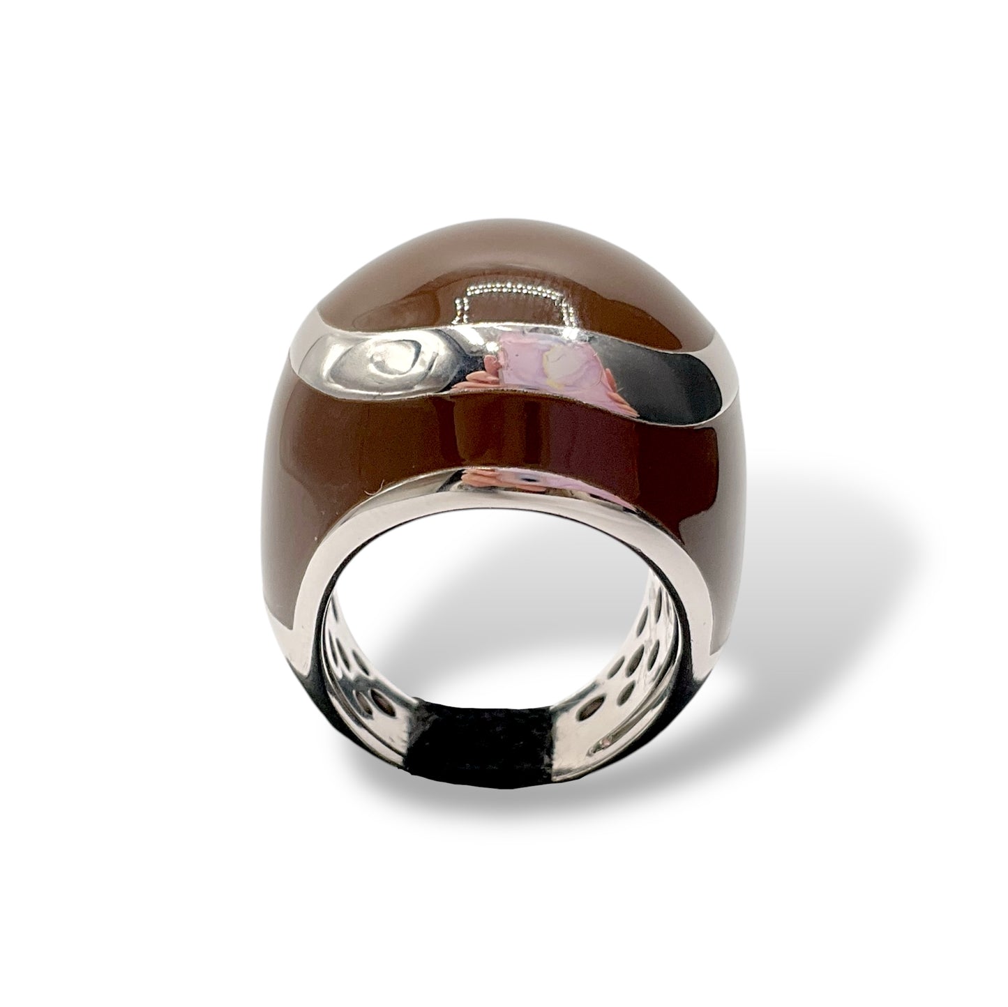 Anello Donna con Smalto Marrone - Lucos Preziosi