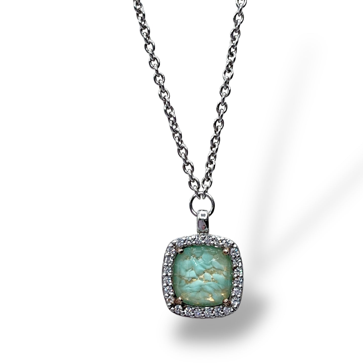 Collana Donna Ti Sento Milano Ciondolo Verde Acqua e Oro - 3792AD