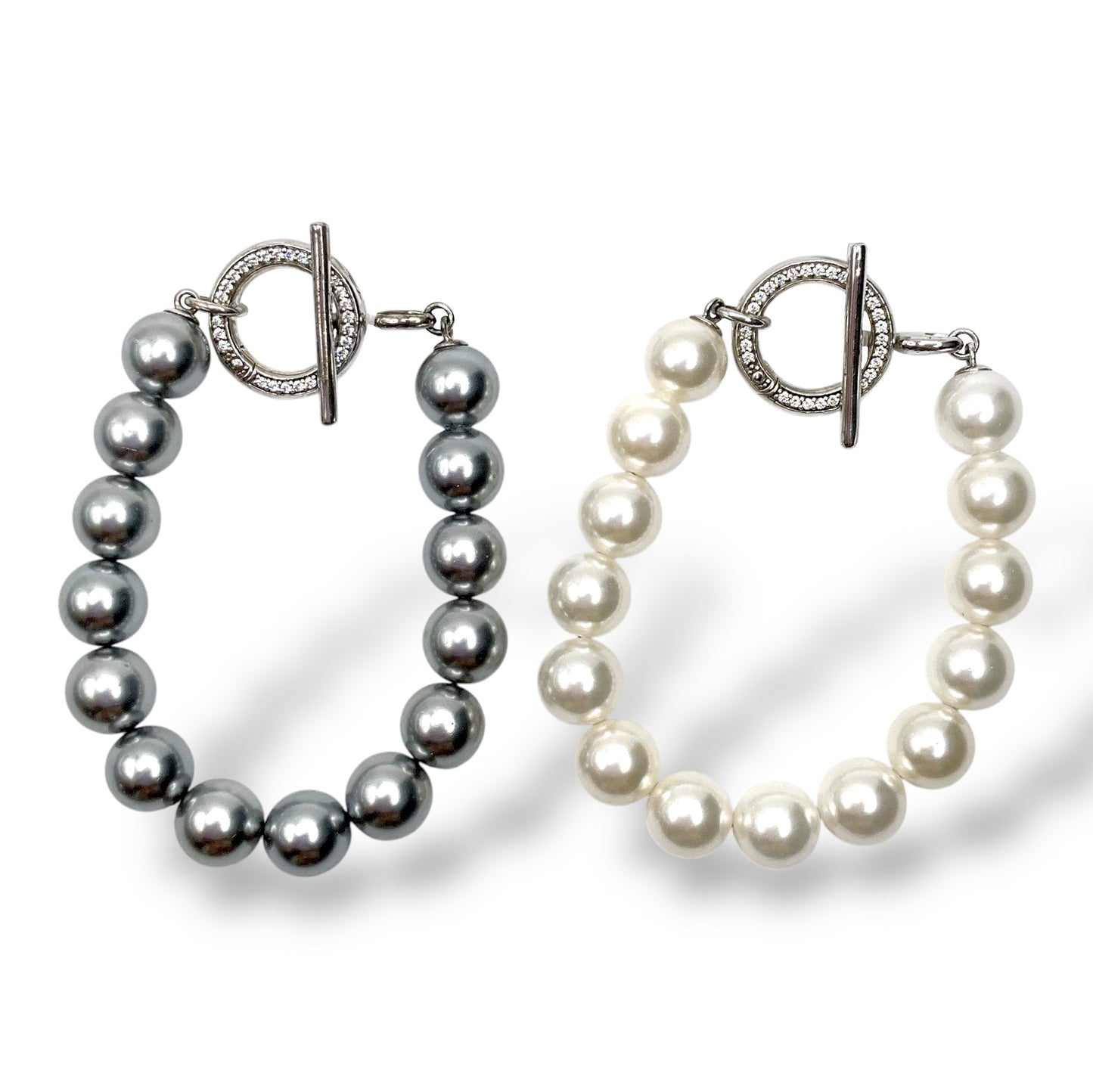 Bracciale di Perle Bianche o Grigie con Chiusura in Argento Ti Sento Milano - 2430PW