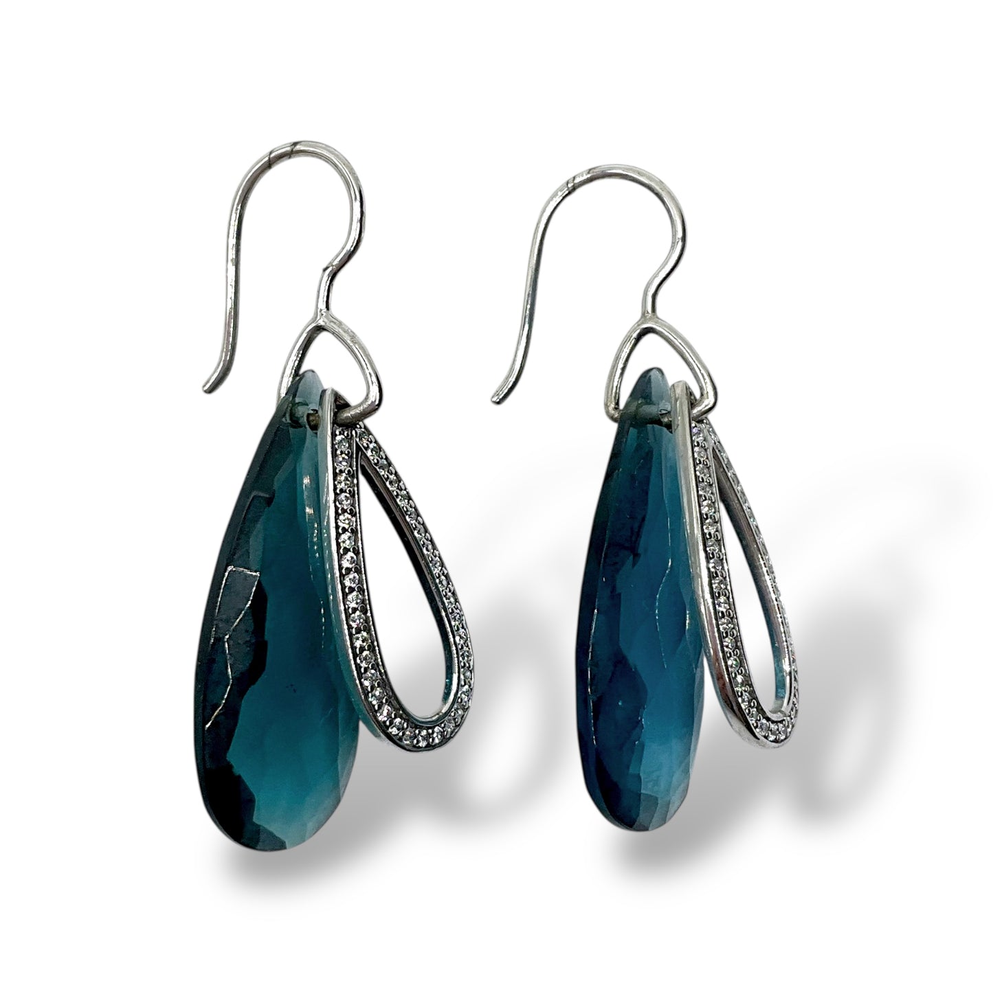 Orecchini a Monachella in Argento Pietra Blu e Zirconi Ti Sento Milano - 7621TP