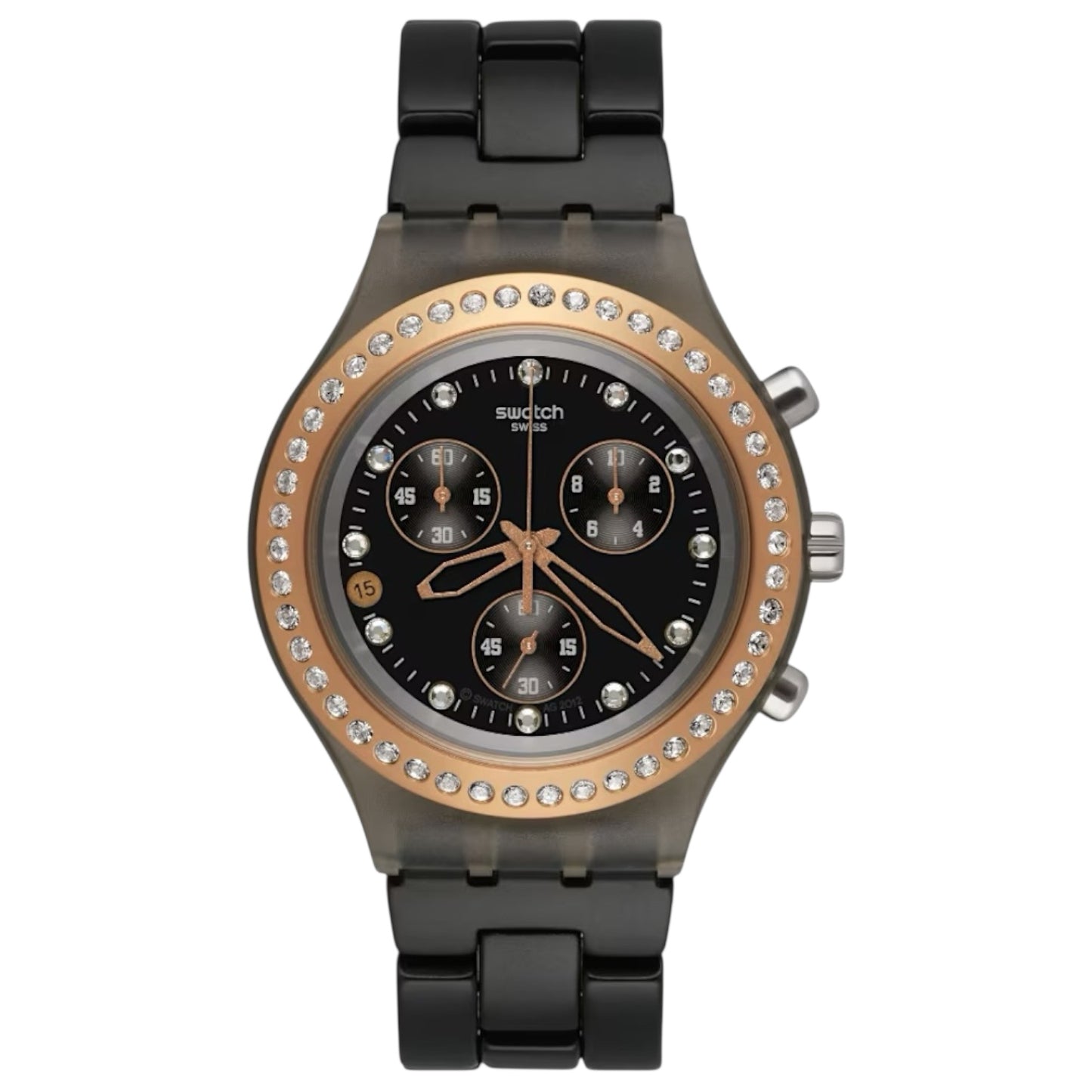 Orologio Cronografo Unisex Swatch Irony Diaphane Full-Blooded Stoneheart Black - SVCM4008AG