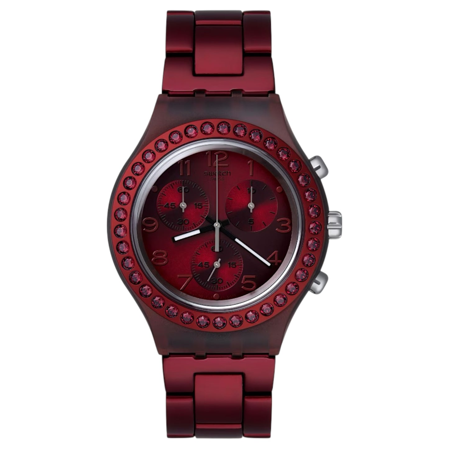 Orologio Cronografo Unisex Swatch Irony Diaphane Ruby Brilliance - SVCR1000AG