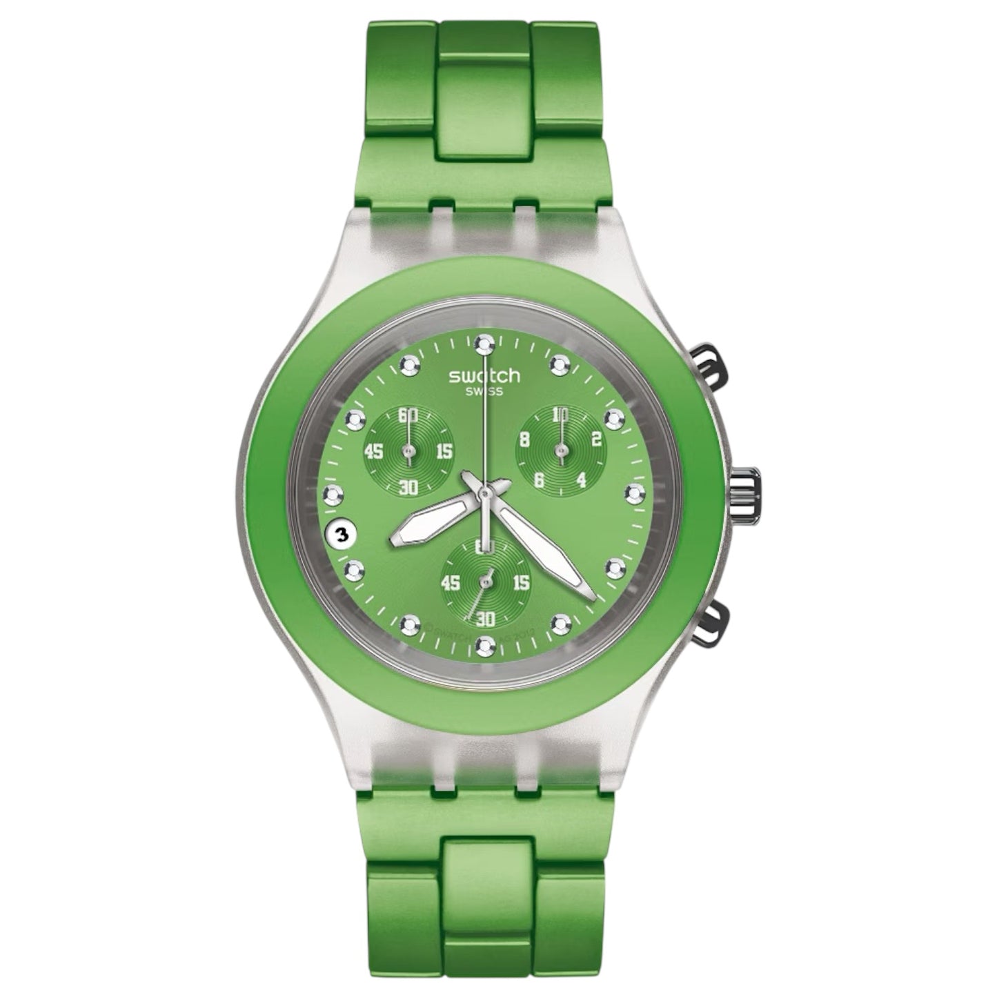 Orologio Cronografo Unisex Swatch Irony Diaphane Full-Blooded Lime - SVCK4071AG