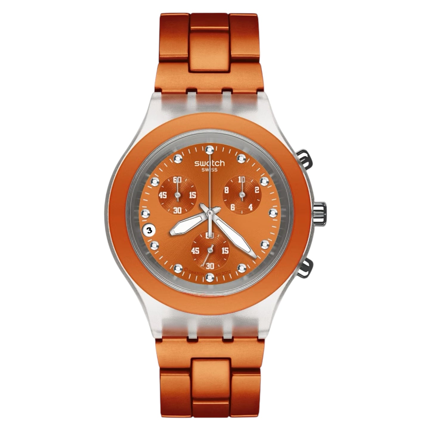 Orologio Cronografo Unisex Swatch Irony Diaphane Full-Blooded Naranja - SVCK4051AG