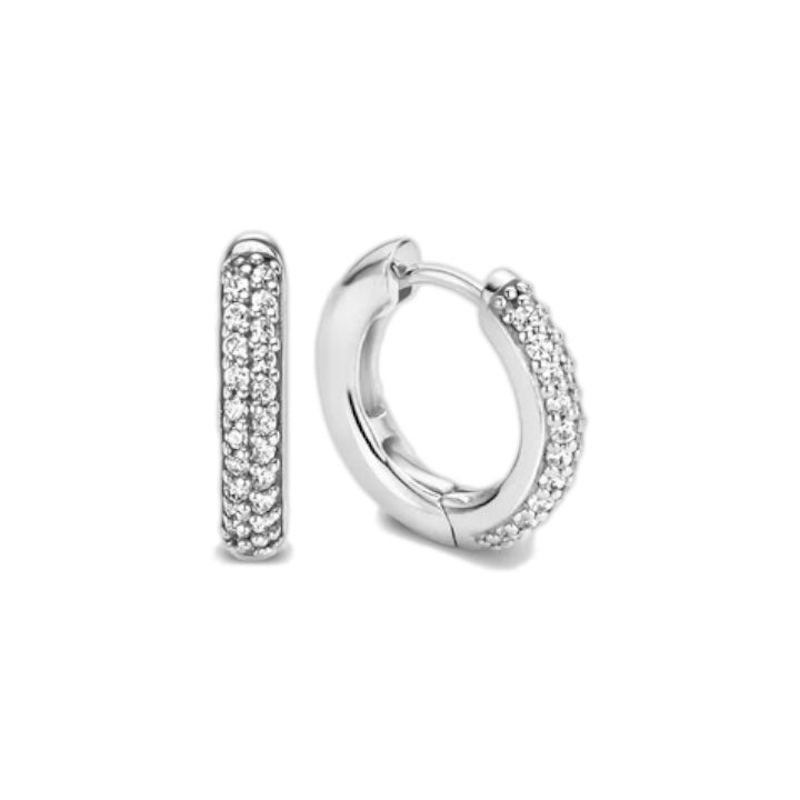 Orecchini a Cerchio in Argento con Zirconi Ti Sento Milano - 7248ZI