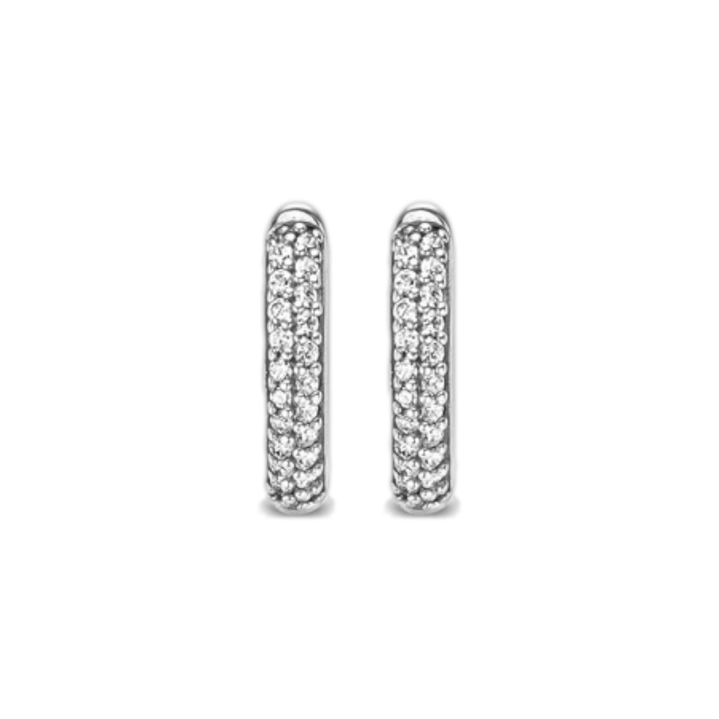 Orecchini a Cerchio in Argento con Zirconi Ti Sento Milano - 7248ZI