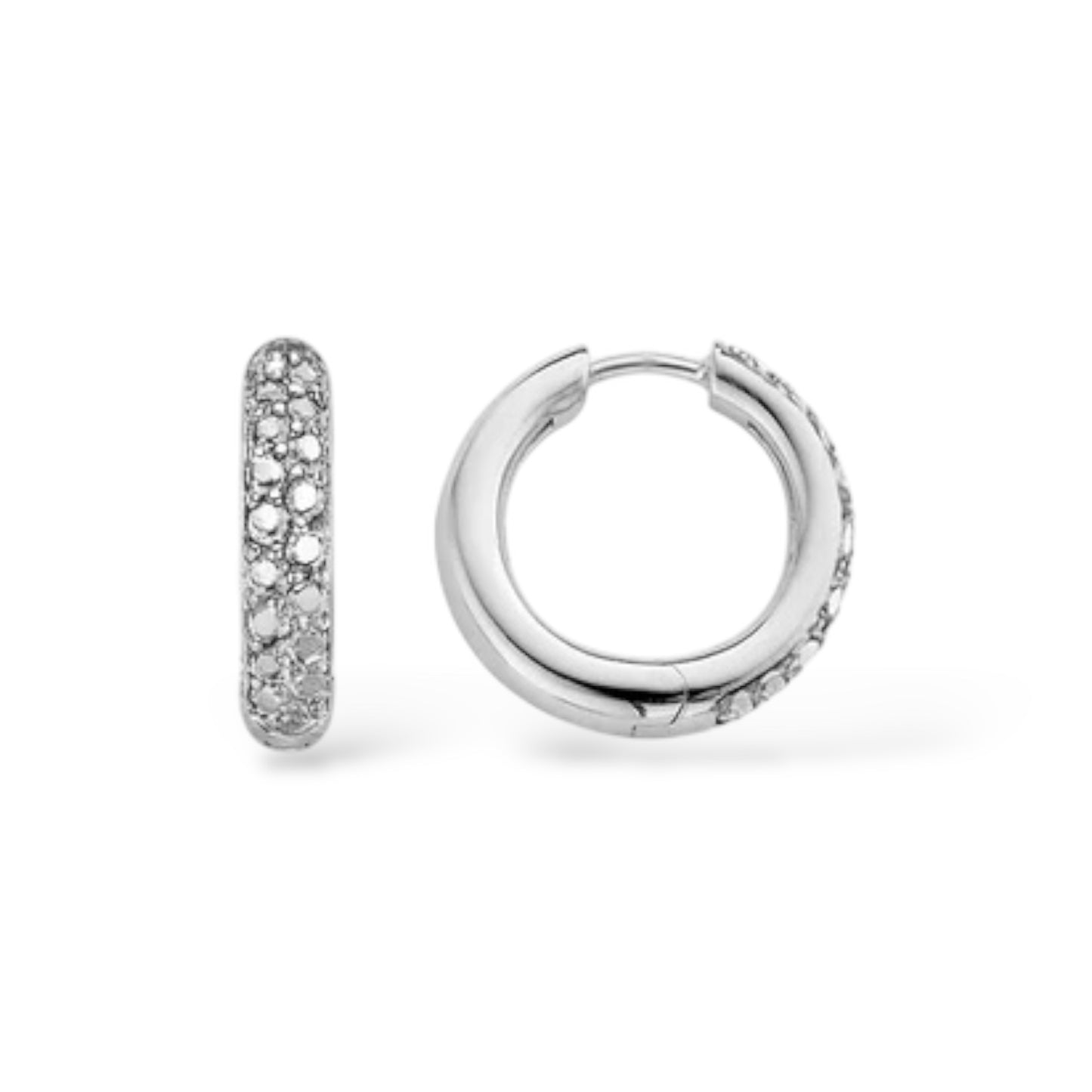 Orecchini a Cerchio con Paillettes Argento Ti Sento Milano - 7210SD