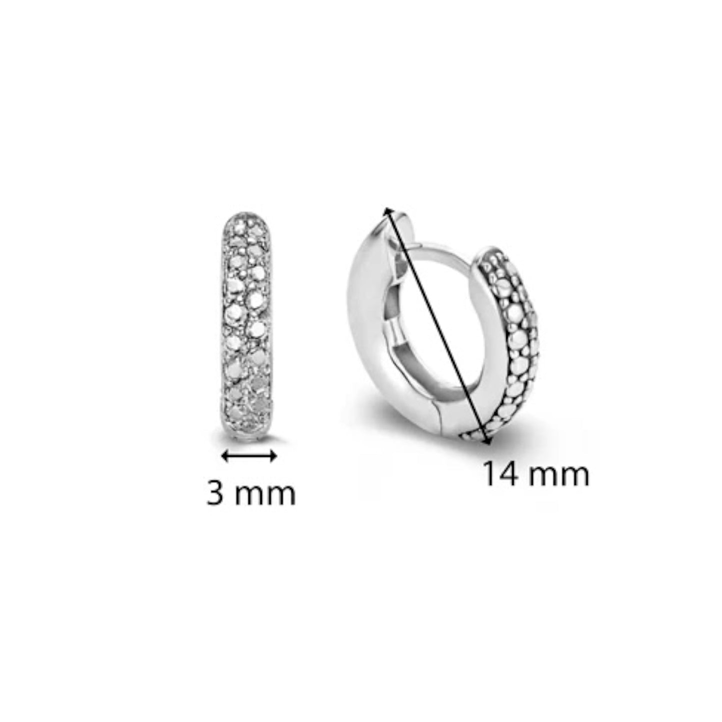 Orecchini a Cerchio con Paillettes Argento Ti Sento Milano - 7210SD