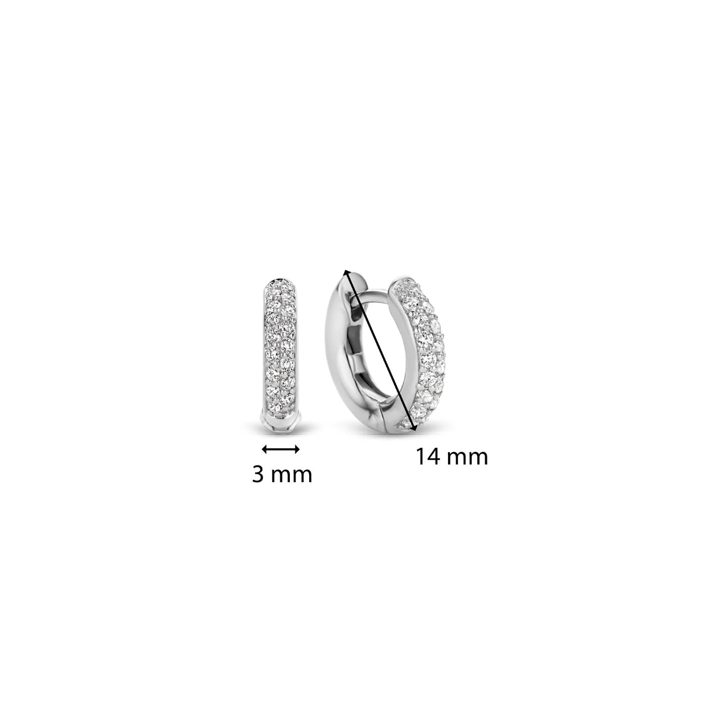 Orecchini a Cerchio in Argento con Zirconi Ti Sento Milano - 7248ZI