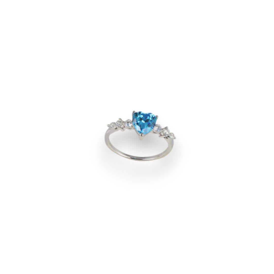 Anello Donna In Argento Blu Amante Con Cuore Azzurro- BAN363VE12