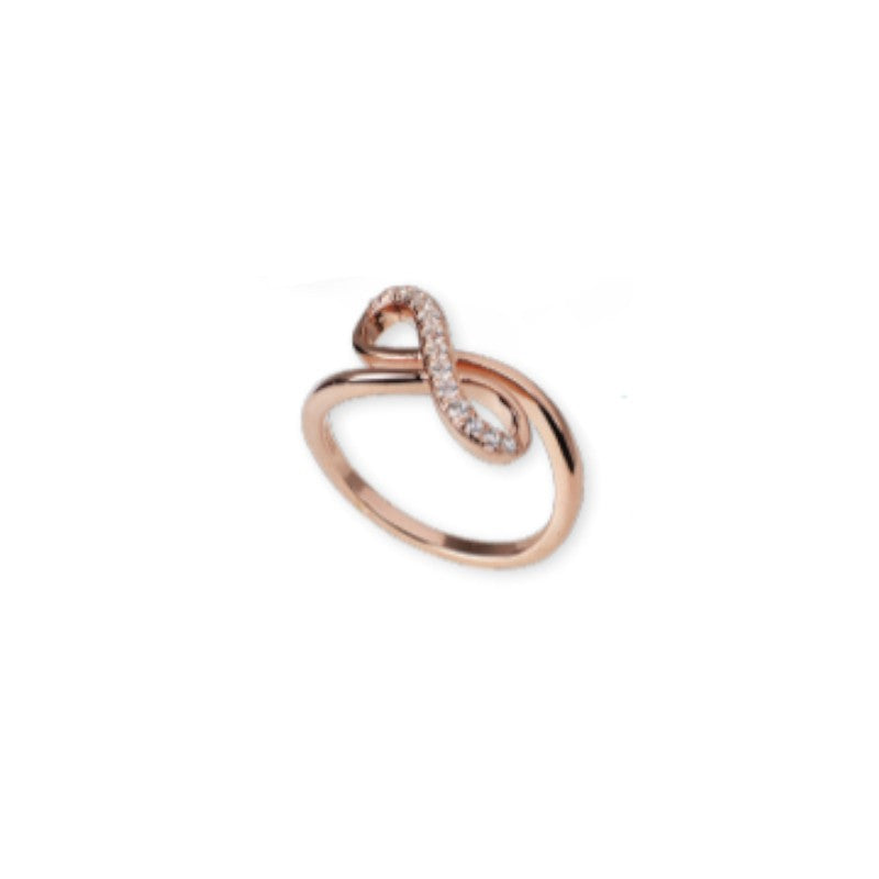 Anello Donna In Argento Rosato Blu Amante Con Infinito - BAN447CH14