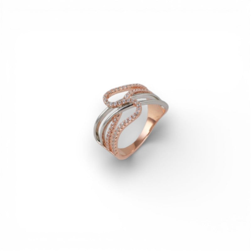 Anello In Argento Blu Amante Bicolore - BAN077SH18