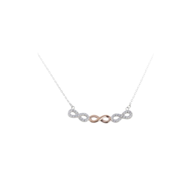 Collana Donna In Argento Blu Amante Con Infiniti - BCN222OE