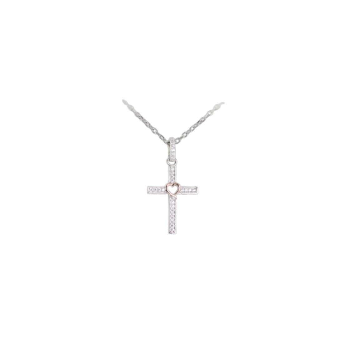 Catena In Argento Blu Amante Con Croce - BCN390ZG