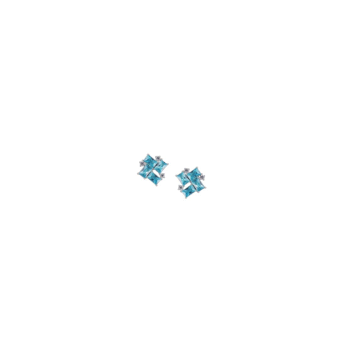 Orecchini Donna In Argento Blu Amante Con Zirconi Azzurri - BOR331SH