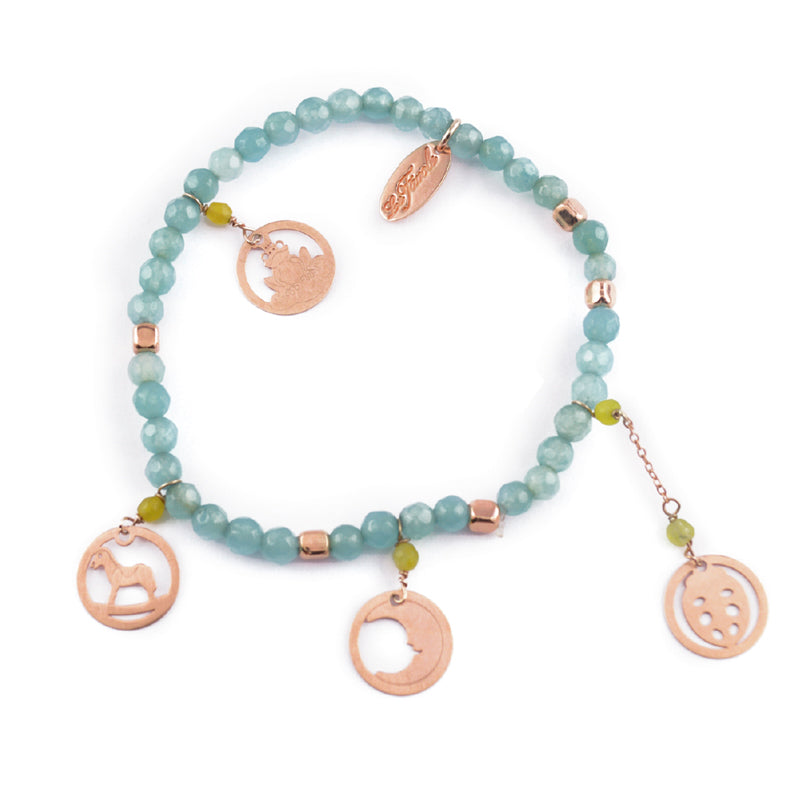 Bracciale Le Favole Pietre Colorate Ciondoli