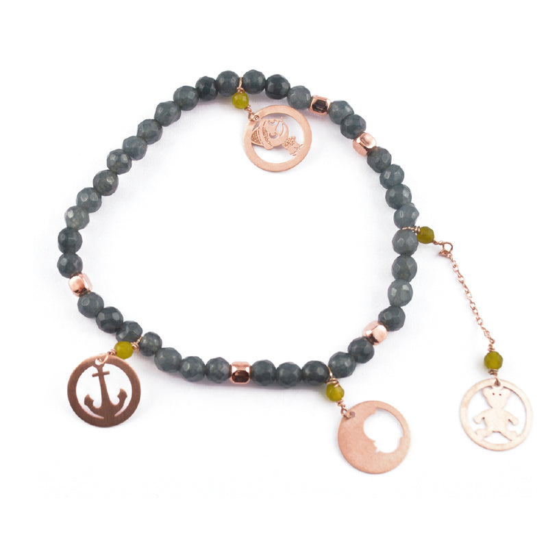 Bracciale Le Favole Pietre Colorate Ciondoli