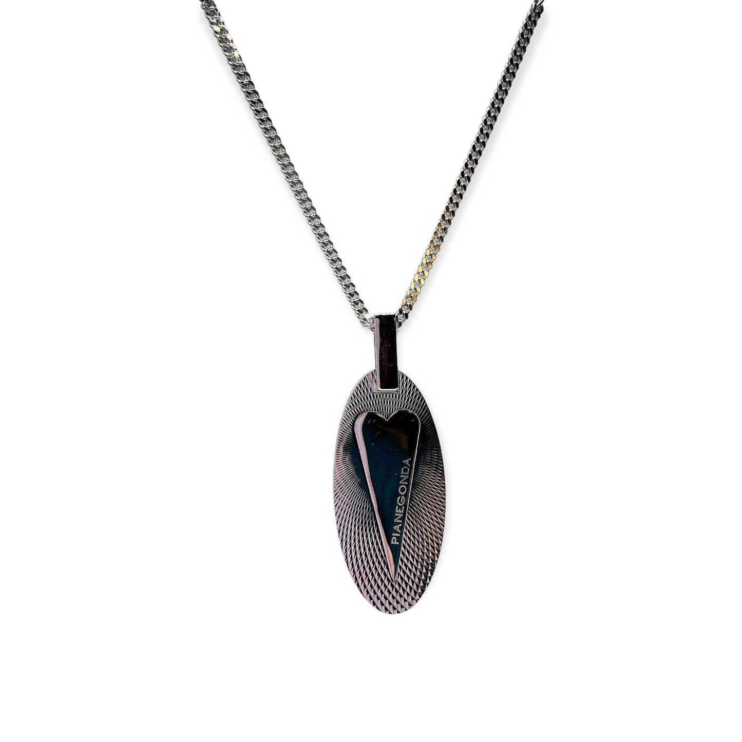 Collana Donna Ovale con Cuore in Argento - CA010837