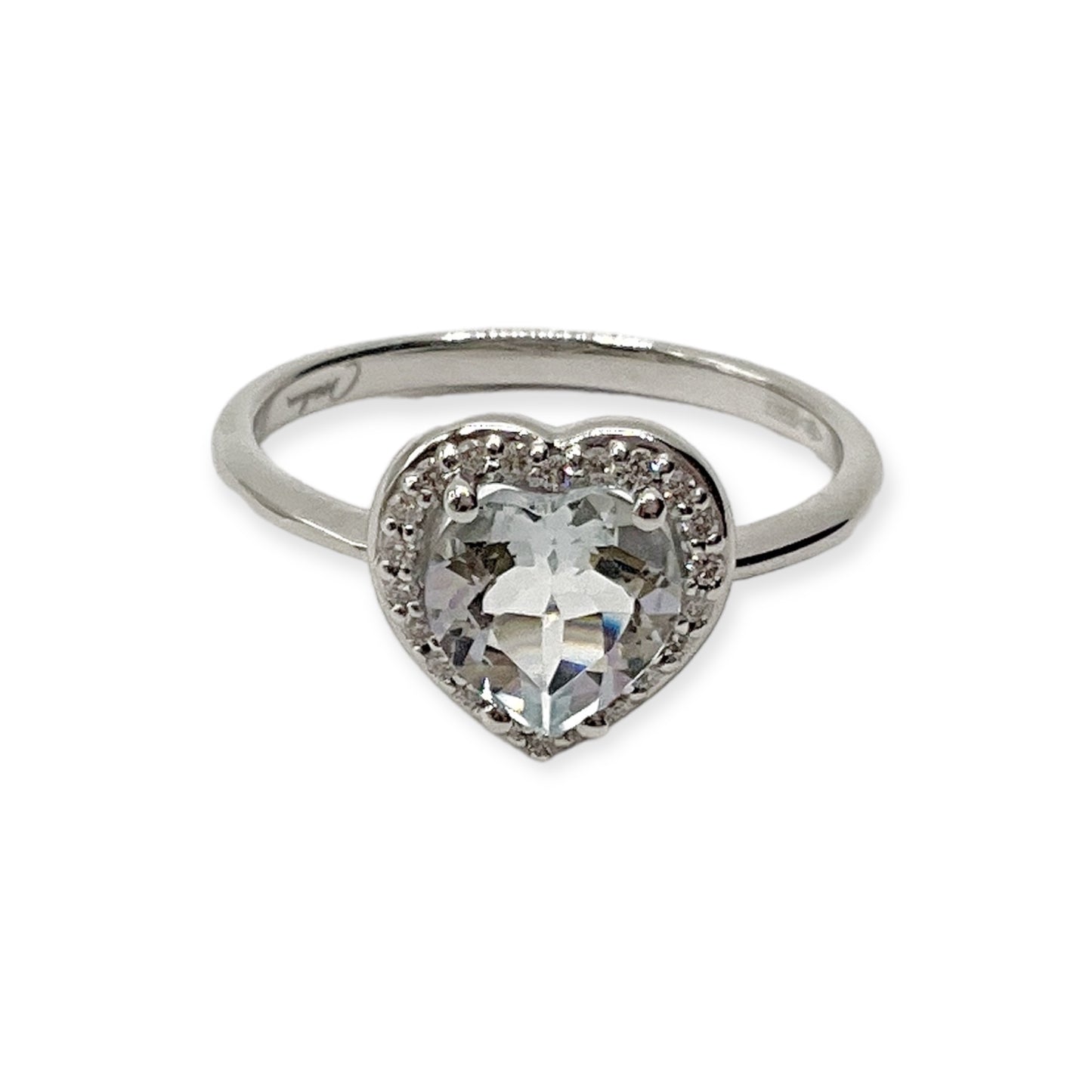 Anello Donna Miluna in Oro Bianco, Brillanti e Acqua Marina a Cuore - LID3373