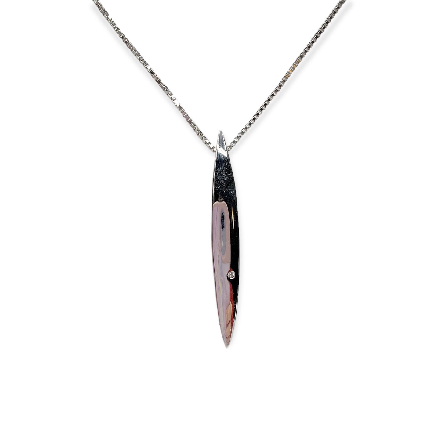Collana Donna Barretta con Brillante in Argento - CA010647